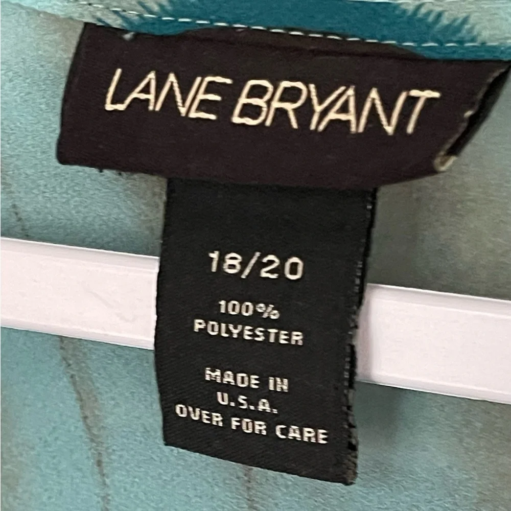 NWOT Lane Bryant 18/20 Swirl Teal/Green Blouse - Picture 2 of 2